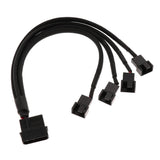 Maxbell Computer Case CPU Fans 4 Pin to 3 Pin 4 Way Splitter Adapter Cables 270mm