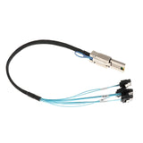 Maxbell Mini-SAS 26P SFF-8088 TO 4x SATA 7Pin 6Gb/s Adapter Cable 30AGW & Latch 0.5M