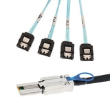 Maxbell Mini-SAS 26P SFF-8088 TO 4x SATA 7Pin 6Gb/s Adapter Cable 30AGW & Latch 0.5M