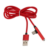 Maxbell USB 3.0 Type-C 3.5mm Headphone Jack Audio Charging Cable Adapter Splitter Red