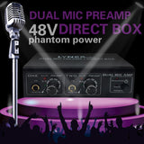 Maxbell 2-Channel Microphone Preamplifier Dual MIC Preamp Electric Guitar Bass Amp - Aladdin Shoppers