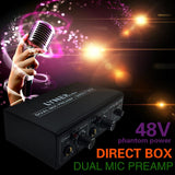 Maxbell 2-Channel Microphone Preamplifier Dual MIC Preamp Electric Guitar Bass Amp - Aladdin Shoppers
