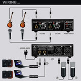 Maxbell 2-Channel Microphone Preamplifier Dual MIC Preamp Electric Guitar Bass Amp - Aladdin Shoppers