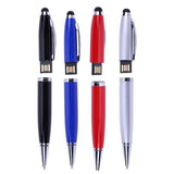 2 Pcs 3in1 USB 2.0 Flash U Disk Screen Stylus Pen Writing Ballpoint Pen 32GB