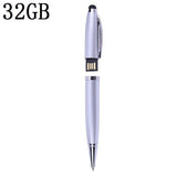 2 Pcs 3in1 USB 2.0 Flash U Disk Screen Stylus Pen Writing Ballpoint Pen 32GB
