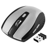 Maxbell USB2.0 Wireless Mouse 2.4 GHZ Mini Mice with Nano 6buttons Optical for PC Silver - Aladdin Shoppers