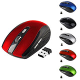 Maxbell Maxbell USB2.0 Wireless Mouse 2.4 GHZ Mini Mice with Nano 6buttons Optical for PC Red