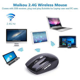 Maxbell 2.4GHz Wireless Optical Mouse USB 2.0 Receiver 6Button 1800dpi For PC Black - Aladdin Shoppers