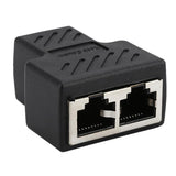 Maxbell RJ45 Y Adapter Splitter Network Cat5 Cat6 3-way Connector Lan Cable Black - Aladdin Shoppers