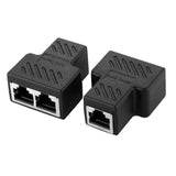 Maxbell RJ45 Y Adapter Splitter Network Cat5 Cat6 3-way Connector Lan Cable Black - Aladdin Shoppers