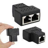 Maxbell RJ45 Y Adapter Splitter Network Cat5 Cat6 3-way Connector Lan Cable Black - Aladdin Shoppers