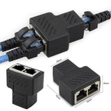 Maxbell RJ45 Y Adapter Splitter Network Cat5 Cat6 3-way Connector Lan Cable Black - Aladdin Shoppers