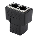 Maxbell RJ45 Y Adapter Splitter Network Cat5 Cat6 3-way Connector Lan Cable Black - Aladdin Shoppers