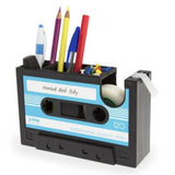 Maxbell Cassette Tape Dispenser Pen Holder Stationery Organizer Tape Cutter Blue
