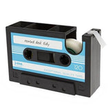 Maxbell Cassette Tape Dispenser Pen Holder Stationery Organizer Tape Cutter Blue