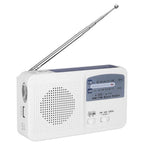 Maxbell Portable Emergency AM/FM Radio, Solar Hand Crank Power, Weather Radio with LED Reading Lamp White - Aladdin Shoppers