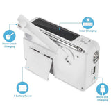 Maxbell Portable Emergency AM/FM Radio, Solar Hand Crank Power, Weather Radio with LED Reading Lamp White - Aladdin Shoppers