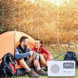 Maxbell Portable Emergency AM/FM Radio, Solar Hand Crank Power, Weather Radio with LED Reading Lamp White - Aladdin Shoppers