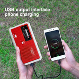 Maxbell Portable Emergency AM/FM Radio, Solar Hand Crank Power, Weather Radio with LED Reading Lamp Red - Aladdin Shoppers
