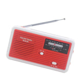 Maxbell Portable Emergency AM/FM Radio, Solar Hand Crank Power, Weather Radio with LED Reading Lamp Red - Aladdin Shoppers