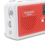 Maxbell Portable Emergency AM/FM Radio, Solar Hand Crank Power, Weather Radio with LED Reading Lamp Red - Aladdin Shoppers