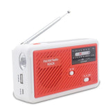 Maxbell Portable Emergency AM/FM Radio, Solar Hand Crank Power, Weather Radio with LED Reading Lamp Red - Aladdin Shoppers