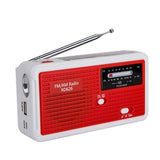 Maxbell Portable Emergency AM/FM Radio, Solar Hand Crank Power, Weather Radio with LED Reading Lamp Red - Aladdin Shoppers