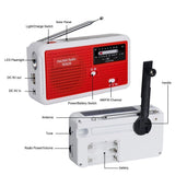 Maxbell Portable Emergency AM/FM Radio, Solar Hand Crank Power, Weather Radio with LED Reading Lamp Red - Aladdin Shoppers