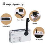 Maxbell Portable Emergency AM/FM Radio, Solar Hand Crank Power, Weather Radio with LED Reading Lamp Black - Aladdin Shoppers