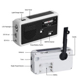 Maxbell Portable Emergency AM/FM Radio, Solar Hand Crank Power, Weather Radio with LED Reading Lamp Black - Aladdin Shoppers