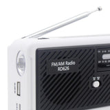 Maxbell Portable Emergency AM/FM Radio, Solar Hand Crank Power, Weather Radio with LED Reading Lamp Black - Aladdin Shoppers