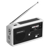 Maxbell Portable Emergency AM/FM Radio, Solar Hand Crank Power, Weather Radio with LED Reading Lamp Black - Aladdin Shoppers