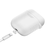 Maxbell Silicone Cover Charger Skin Cases Wireless Headphones Protector Shockproof for AirPods White - Aladdin Shoppers