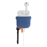 Maxbell Sturdy Silicone Charger Covers Case Protector with Keyring For AirPods Blue - Aladdin Shoppers