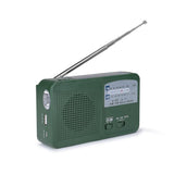 Maxbell Outdoor Solar Hand Crank AM FM Siren Radio Multi-function Lighting Green - Aladdin Shoppers