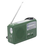 Maxbell Outdoor Solar Hand Crank AM FM Siren Radio Multi-function Lighting Green - Aladdin Shoppers