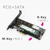 M.2 NVME SSD M-Key + B-key to PCI-e 3.0 x4 Host Controller Expansion Card - Aladdin Shoppers