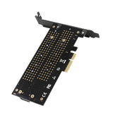 Dual M.2 PCIe Adapter NVME M Key or SATA B Key to PCI-e x4 Expansion Card Support 22110 2280 2260 2242 2230 - Aladdin Shoppers