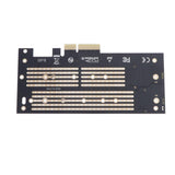 Dual M.2 PCIe Adapter NVME M Key or SATA B Key to PCI-e x4 Expansion Card Support 22110 2280 2260 2242 2230 - Aladdin Shoppers