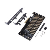 Dual M.2 PCIe Adapter NVME M Key or SATA B Key to PCI-e x4 Expansion Card Support 22110 2280 2260 2242 2230 - Aladdin Shoppers