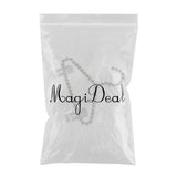 Maxbell 20cm Pearl Beaded Clothes Pants Hanger Trousers Dress Holder w/ Clip White - Aladdin Shoppers
