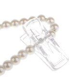 Maxbell 20cm Pearl Beaded Clothes Pants Hanger Trousers Dress Holder w/ Clip White - Aladdin Shoppers