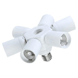 Maxbell 6 in 1 E27 Base Head Light Lamp Bulb Adapter Holder Socket Splitter White - Aladdin Shoppers