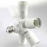 Maxbell 6 in 1 E27 Base Head Light Lamp Bulb Adapter Holder Socket Splitter White - Aladdin Shoppers