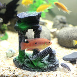 Maxbell Maxbell Fake Resin Roman Stone Pillar Column Aquarium Fish Tank Ornament Deco Black
