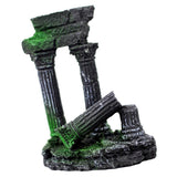 Maxbell Maxbell Fake Resin Roman Stone Pillar Column Aquarium Fish Tank Ornament Deco Black