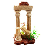 Maxbell Maxbell Fake Resin Roman Stone Pillar Column Aquarium Fish Tank Ornament Deco Yellow
