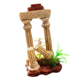 Maxbell Maxbell Fake Resin Roman Stone Pillar Column Aquarium Fish Tank Ornament Deco Yellow