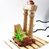 Maxbell Maxbell Fake Resin Roman Stone Pillar Column Aquarium Fish Tank Ornament Deco Yellow