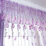 Maxbell 100*200cm Window Voile Curtain Panel Sheer Tulle Drape Tullip Flower Purple - Aladdin Shoppers